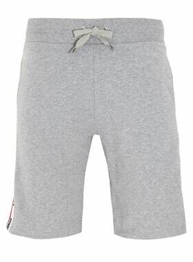 NEW MOSCHINO men's side stripe logo shorts in grey